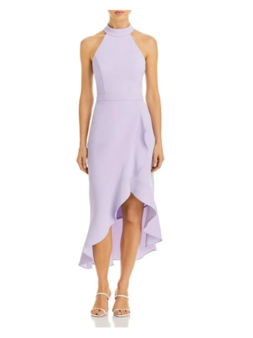 AQUA Formal Halter High-Low Ruffle Cocktail Dress Women’s Lavender Size 8